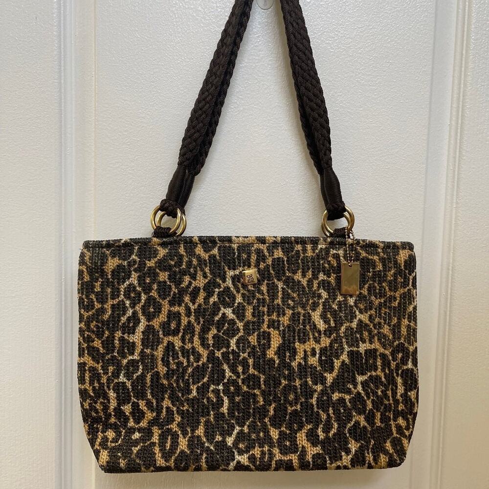 Lina cheetah leopard fabric tote purse
